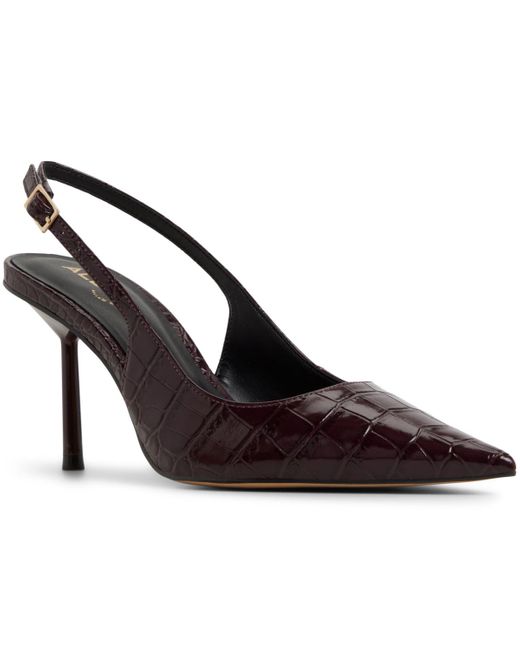 ALDO Brown Seralina Pointed-toe Slingback High Heels