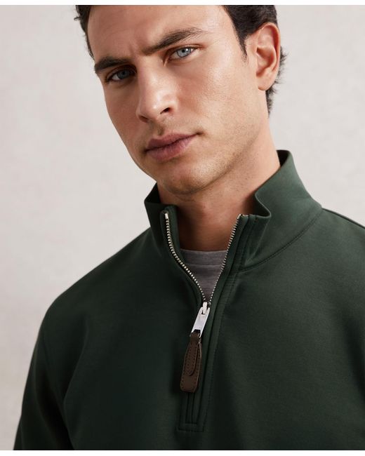 Reiss Black Interlock Zip-through Overshirt for men
