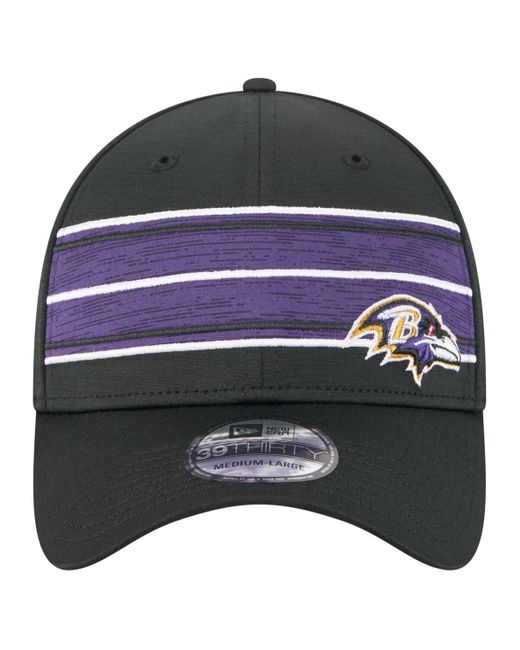 KTZ Gray Baltimore Ravens Stripes 39thirty Flex Hat for men