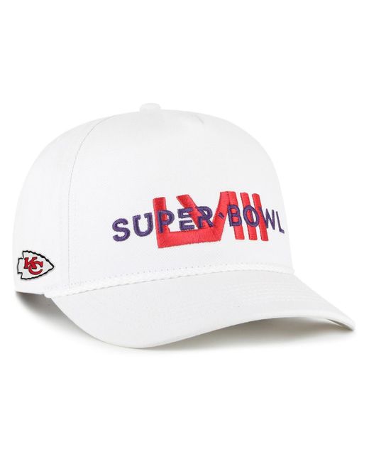 '47 White Kansas City Chiefs Super Bowl Lviii Overwrite Hitch Adjustable Hat for men