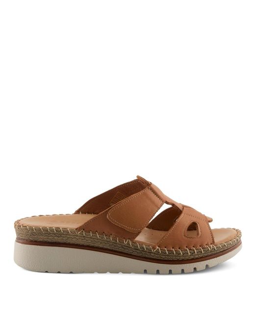 Spring Step Brown Montera Leather Slide