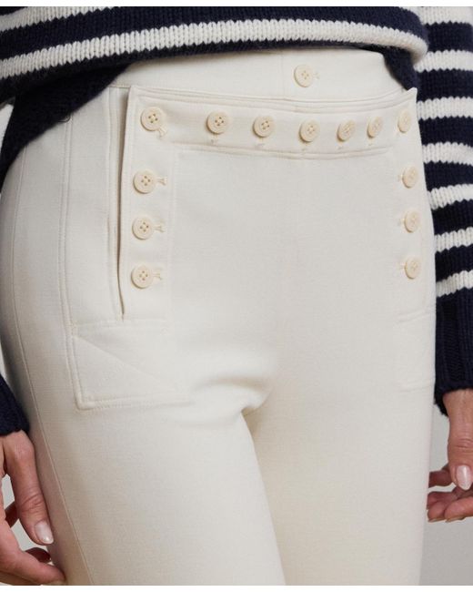 Ralph Lauren Double-faced Crepe Sailor Pants in Natural | Lyst