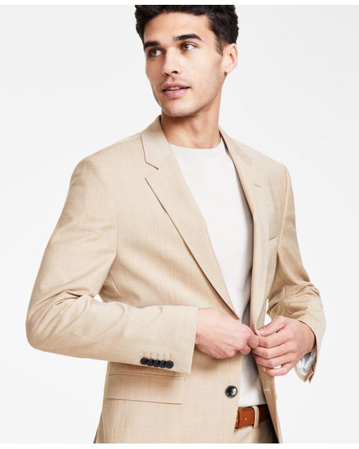 Boss Natural Hugo By Modern Fit Superflex Suit Jacket for men
