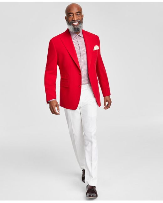 Tayion Collection Classic-fit Solid Sport Coat in Red for Men | Lyst