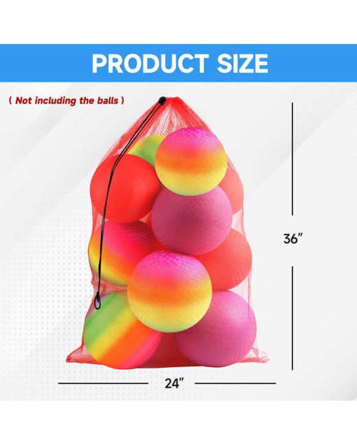 Gse Games & Sports Expert Pink 24"x36" Large Mesh Sports Ball Drawstring Bag For Gym Training