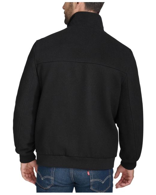 Cole Haan Black Stand-collar Long-sleeve Bomber Jacket for men