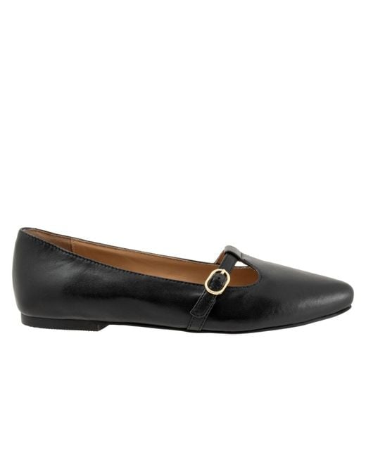 Trotters Black Evie Flat