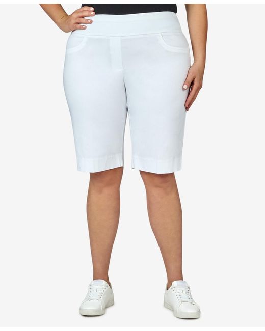 Ruby Rd Blue Plus Size Tech Stretch Shorts