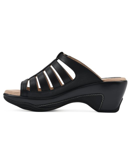 White Mountain Black Valencia Slip-on Clog Sandals