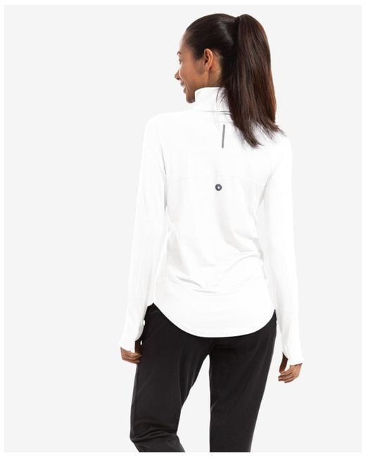 BloqUV White Upf 50+ Sun Protective Relaxed Mock Zip Top