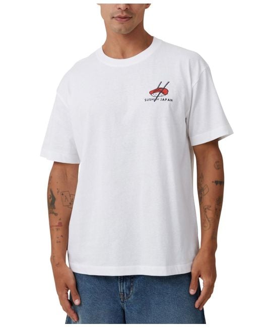 Cotton On White Loose Fit Art T-shirt for men