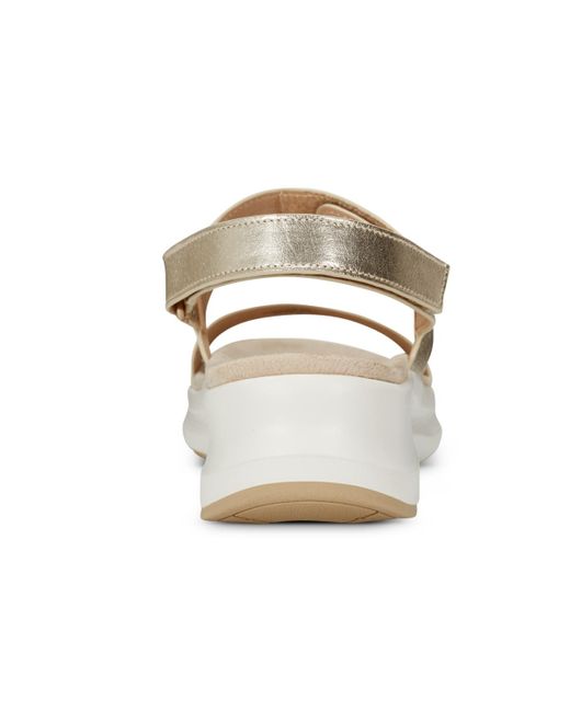 Rockport Metallic Qwera Open Toe Strappy Casual Wedge Sandals
