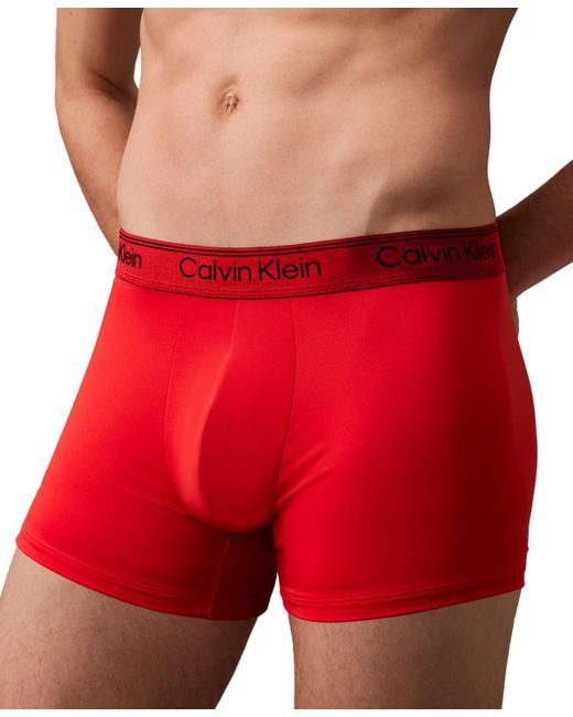 Calvin Klein Red 3-pk. Micro Stretch Moisture-wicking Boxer Briefs for men