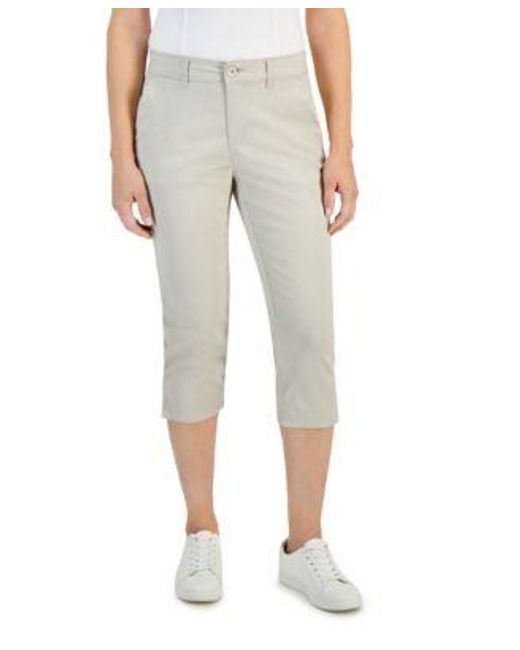 Style & Co. Natural Style Co Mid Rise Comfort Waist Capri Pants 4 24w Created For Macys