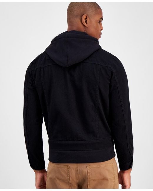 Sun & Stone Black Sun + Stone Dillon Trucker Jacket for men