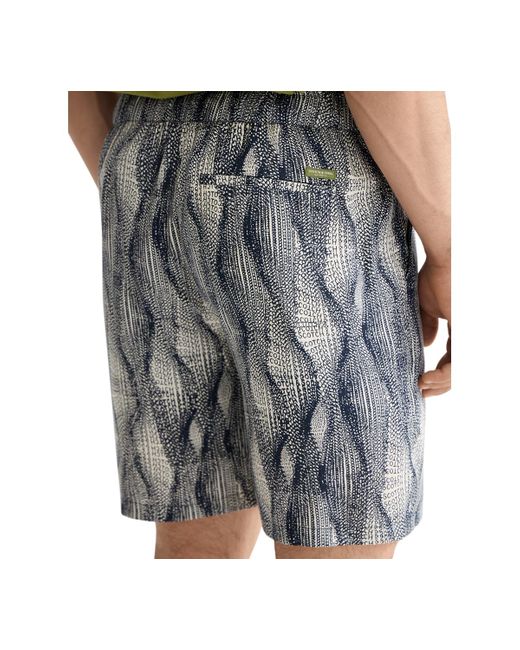 Scotch & Soda Gray Relaxed Fit Marble Print 7.5" Bermuda Shorts for men