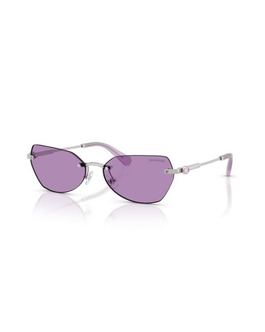 Swarovski Purple Geometric Sunglasses