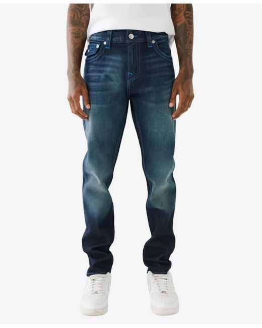 True Religion Blue Rocco Flap Skinny Jeans for men