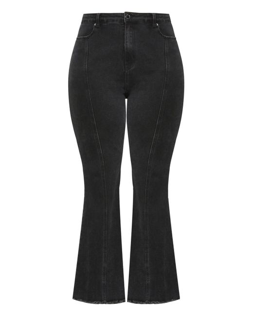 City Chic Plus Size Leah Flare Jean in Black | Lyst