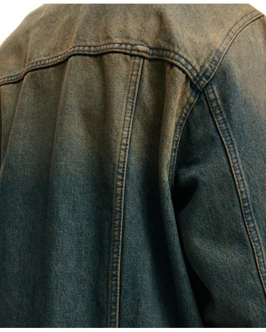 Cotton On Green Denim Trucker Jacket for men