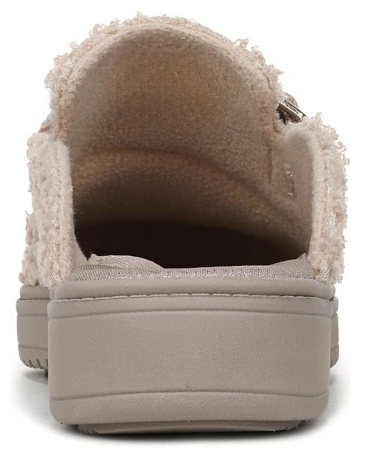 LifeStride White Vibe-cozy Washable Round Toe Mule Clogs
