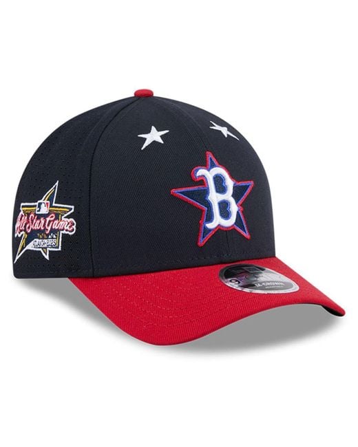 KTZ Blue Navy/red Boston Red Sox 2025 Mlb All-star Game Workout 9forty M-crown Adjustable Hat for men