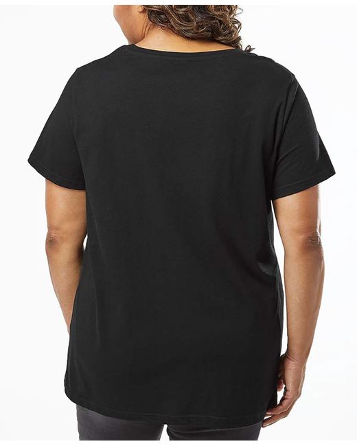 LA Pop Art Black Plus Size Lyrics To When The Saints Go Marching In Word Art V-neck T-shirt