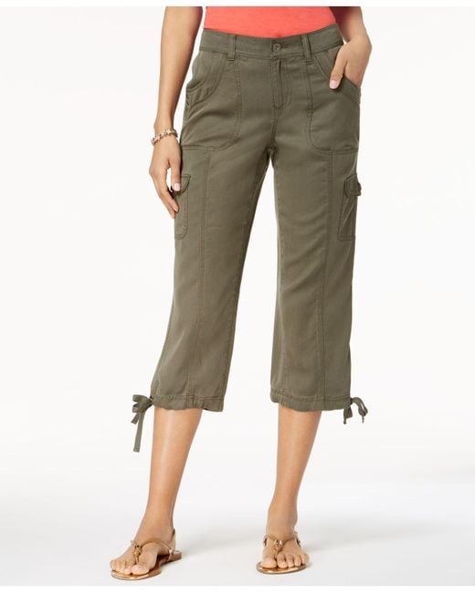 Style & Co. Petite Tie-hem Cargo Capri Pants, Created For Macy's