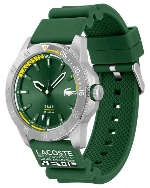 Lacoste Green Silicone Strap Watch 46mm for men