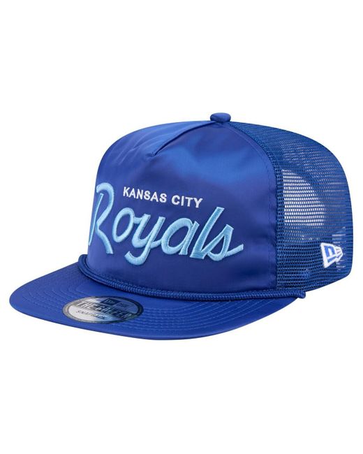 KTZ Blue Kansas City S Retro Satin Script Golfer Adjustable Hat for men