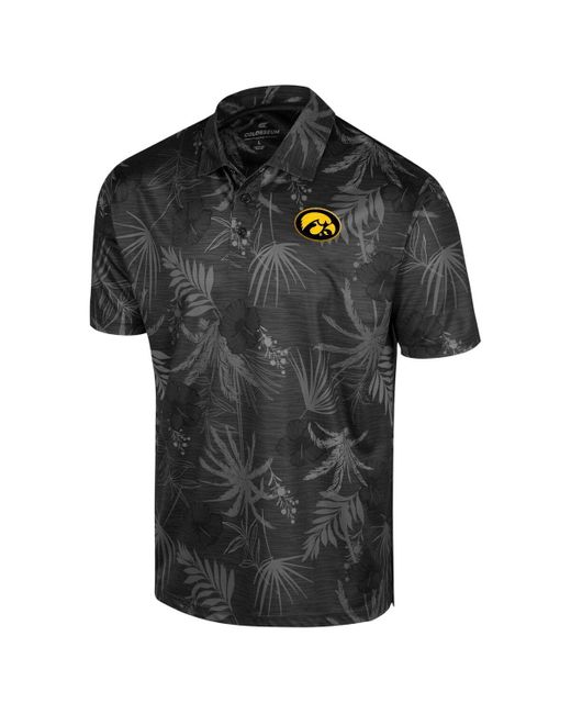 Colosseum Athletics Black Hawkeyes Big Tall Palms Polo for men