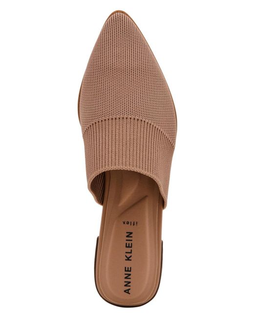 Anne Klein Brown Vassar Pointed Toe Knit Mules