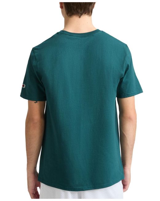 Champion Blue Classic Standard-fit Logo Graphic T-shirt for men
