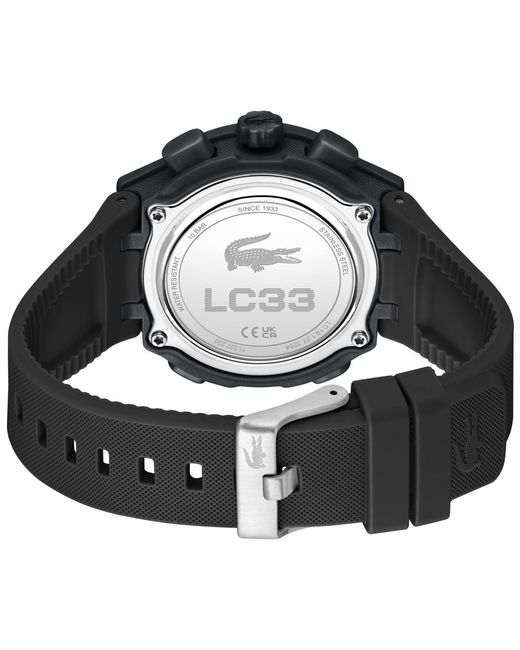 Lacoste Black Lc33 Silicone Strap Watch