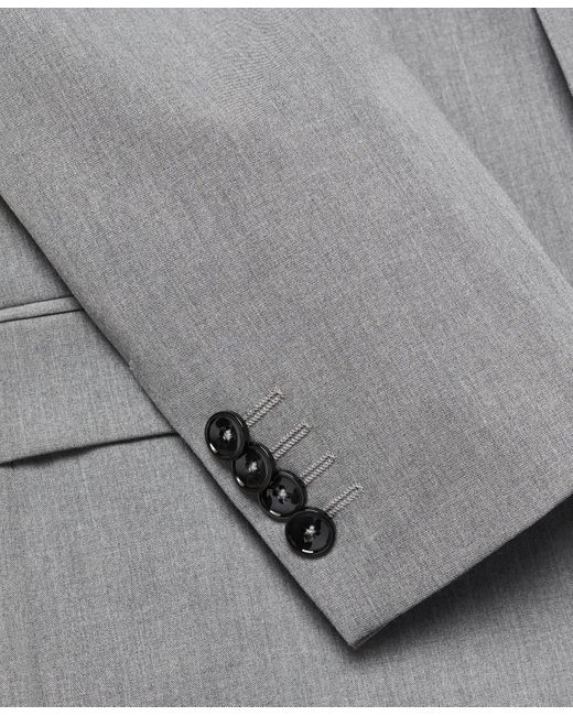 Mango Gray Super Slim-fit Stretch Fabric Suit Blazer for men