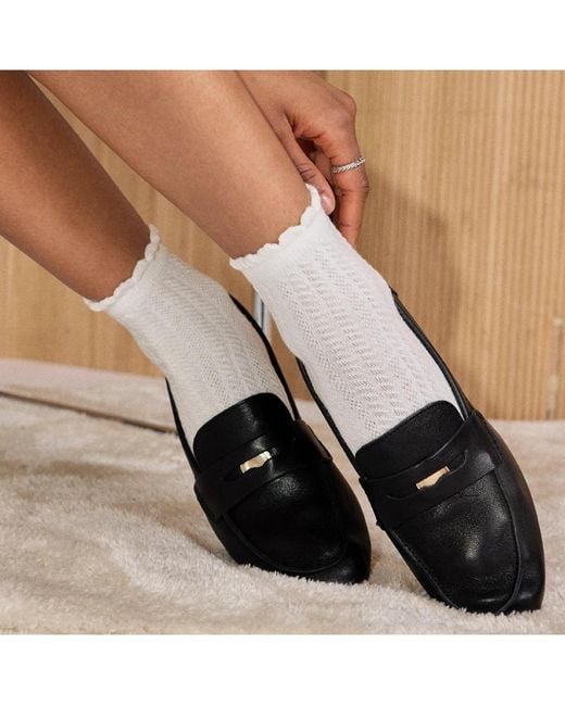 Stems White Pointelle Ruffled Crew Socks