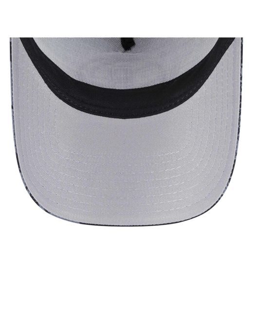 KTZ Blue Black/charcoal Brooklyn Nets Tip Off A-frame Trucker 9forty Adjustable Hat for men