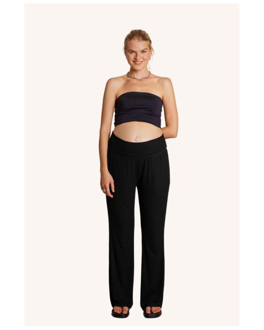 Nom Maternity Black Maternity Super Soft Rib Pant