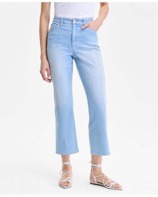 INC International Concepts Blue High-rise Cropped Flare Jeans