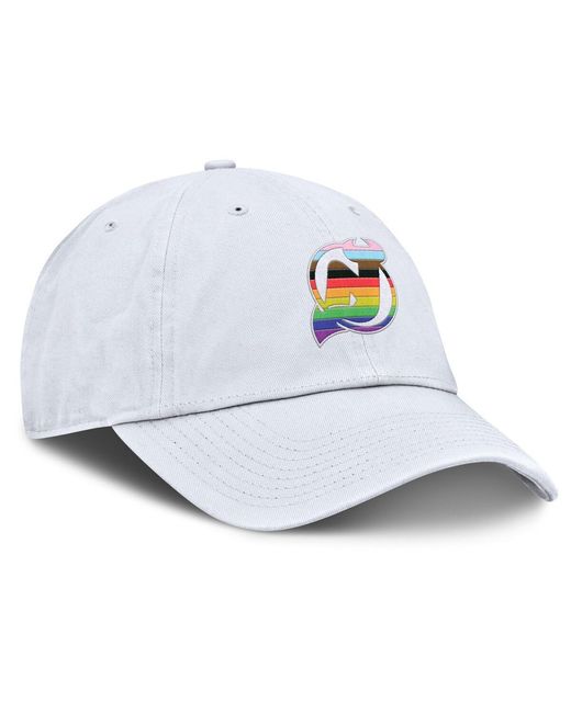 Fanatics White New Jersey Devils Pride Adjustable Hat for men