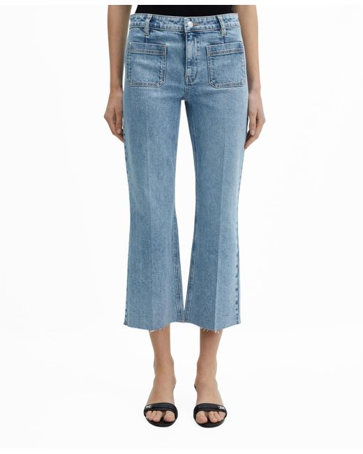 Mango Blue Pocket Detail Flared Jeans