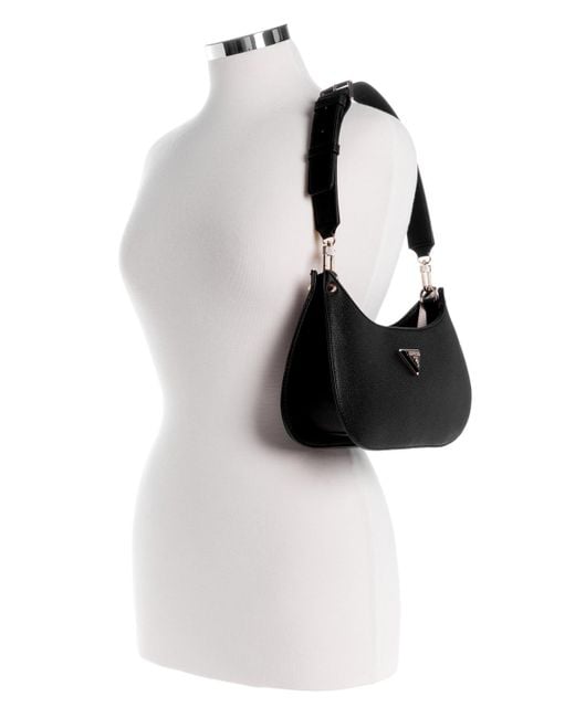 Guess Black Meridian Small Top Zip Shoulder Bag