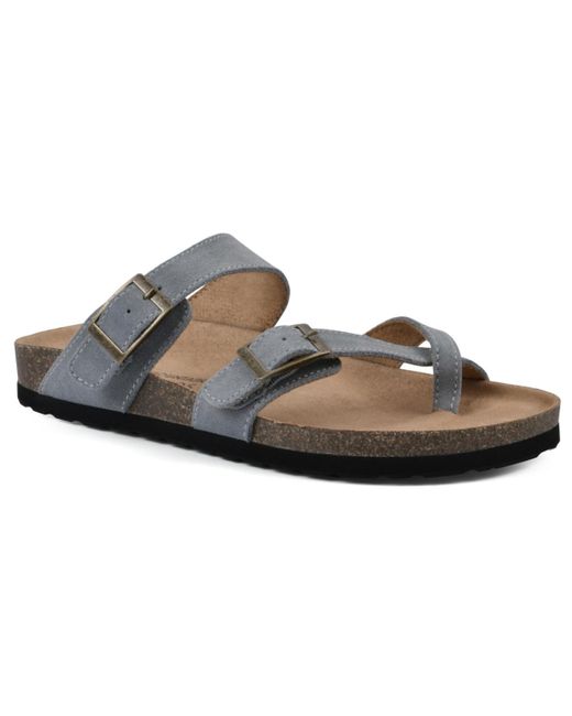 White Mountain Gracie Leather Footbed Sandals in Brown Lyst