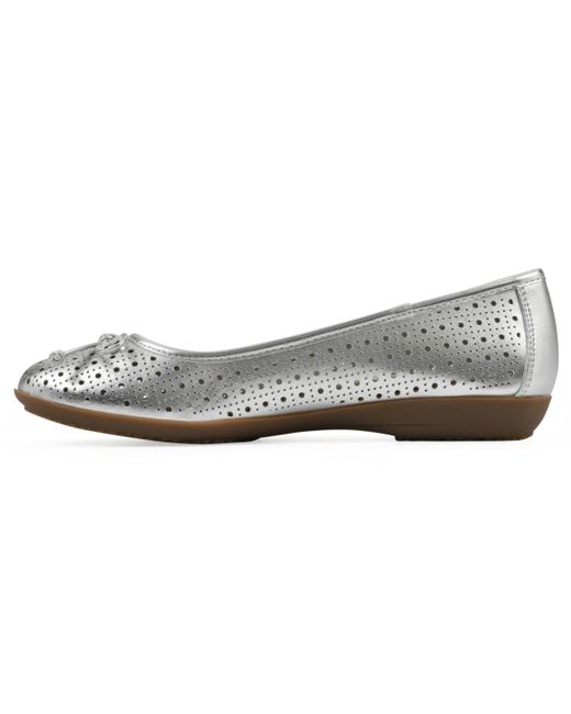 White Mountain Gray Cheryl Ballet Round Toe Flats