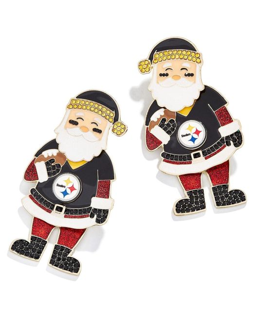 BaubleBar White Pittsburgh Steelers Santa Claus Earrings