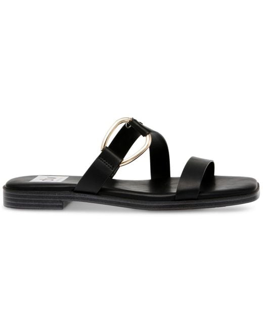 DV by Dolce Vita Black Masani Flat Slide Sandals