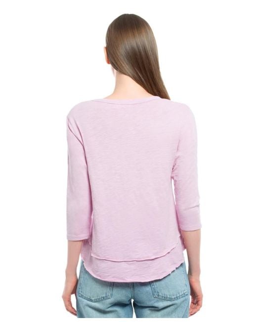 Wilt Purple Clothing 3/4 Sleeve Mock Layer Tee