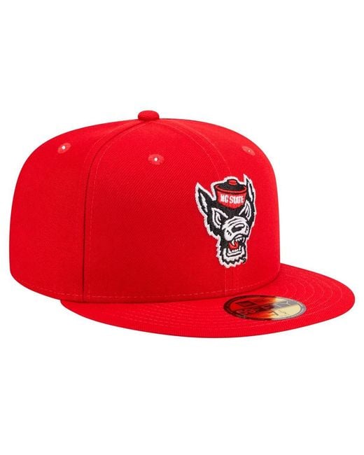 KTZ Red Nc State Wolfpack 59fifty Fitted Hat for men