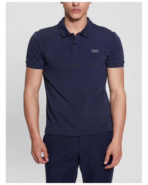 Guess Blue Tech-stretch Polo Shirt for men