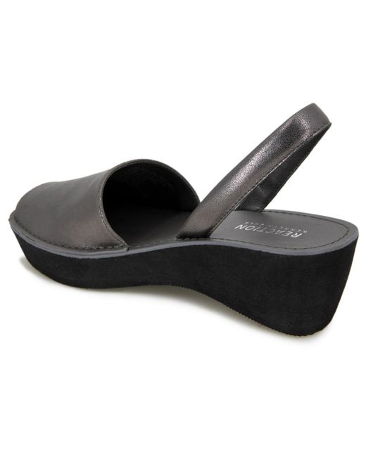 Kenneth Cole Black Fine Glass Wedge Sandals